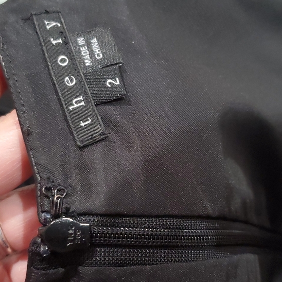 Theory Jada Leather Cap Sleeve Jersey Shealth Dress Size 2 - Picture 10 of 10